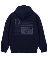 Astral Projection Retro Radio Wide Shoulder Hoodie_Navy L
