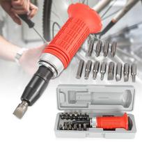Impact Screwdriver Set Driver Carbon Steel Multi Bits Hammer Socket Repair Kit Storage Box Screwdriver Head Set Multi-purpose red