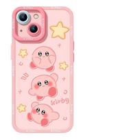 Pink Kirby Is Compatible with Apple 16/15 Plus Cartoon 14Promax Silicone 12 Soft Case 13mini Apple 11PROMAX
