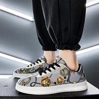 Fashion Print Gold Skateboard Shoes Men Comfortable Flat Men's Casual Shoes Low Cut Personality Men Vulcanized Shoes Big Size 46 39
