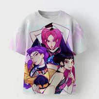 Kpop Demon Hunters Kids Clothing Short Sleeve Tee Cute Kpop Demon Hunters Tiger Harajuku T-shirt Men Women Boys Girls Black Top 100