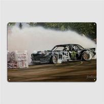 Hoonicorn Drift Car Metalinis Ženklas Sienos Tapyba Svetainė Pritaikoma Sienų Dekoras Skardos Ženklas Plakatas 20x30cm（7.8x11.8inch）