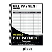 Monthly bill payment tracking plan, English language, adult financial organization notebook with inventory, payment records