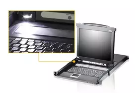 ATEN CL5708M konsolė su 43,2 cm (17 col.) LCD ekranu, 1280 x 1024 pikseliai, metalas/plastikas, juoda, 1U
