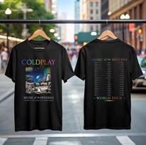 Coldplay Tour 2025 TShirt Music of the Spheres Tee Concert Gift for Men Fans Unisex T-Shirt L gray