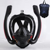 Snorkeling Mask Double Tube Silicone Full Dry Diving Mask Adult Swimming Mask Diving Goggles Self Contained Underwater Breathing L/XL