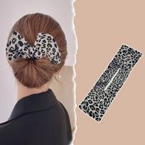 3Pcs Hair Accessories Cloth Hair Band Bun Print Bun Maker Headband Hairpin Multicolor Headband Curler Women gray