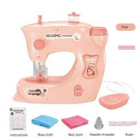 Electric Mini Sewing Machine Kids Toy Mini Furniture Toy Educational Toys DIY Creative Gifts Children Gift Pretend Play Games white