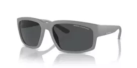 Armani Exchange AX4142SU81808 Vyrų Akiniai nuo Saulės Matiniai Juodi Tamsiai Pilki Stačiakampiai