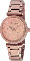 KENNETH COLE Moteriškas laikrodis IKC0019 35mm Nerūdijančio plieno tinklelis Rožinio aukso spalvos