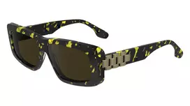 Victoria Beckham VB669S5513012 Moteriški kvadratiniai acetatiniai akiniai nuo saulės - Juodi/Pilki - 55/13/145 mm