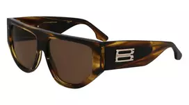 Victoria Beckham VB676S moteriški akiniai nuo saulės - Havana rudos spalvos acetatinis rėmelis su rudais gradientiniais lęšiais - 55/14/145 mm