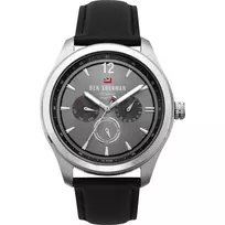 Ben Sherman WBS112B Vyrų Analoginis Kvarcinis Laikrodis 43mm Juodas Ciferblatas Odinis Dirželis