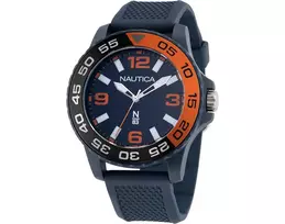 Nautica Vyriškas Kvarcinis Chronografo Laikrodis NAPFWS302 45mm Mėlynas Ciferblatas Silikoninis Dirželis