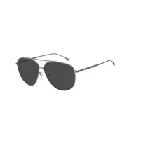 HUGO BOSS BOSS1296FSR80 Vyriški stačiakampiai akiniai nuo saulės, juodas acetatas, pilki polikarbonato lęšiai 63/13/145 mm UV400