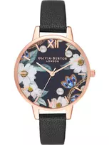 Olivia Burton Moteriškas Laikrodis OB16GSET24 34mm su Gėlių Ciferblatu ir Apyranke