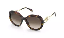 BLUMARINE Women's SBM892-550AHL Butterfly Sunglasses Havana Brown Gradient 55mm
