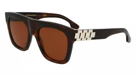 Victoria Beckham VB675S5220227 Moteriški Oversized Kvadratiniai Akiniai nuo Saulės, Tamsiai Havana, Gradientiniai Pilki Lęšiai, 52mm