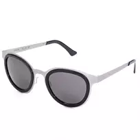LGR FELI-SILVER01 Unisex akiniai nuo saulės – sidabrinis acetatinis rėmelis, pilki polikarbonatiniai lęšiai, UV400 apsauga, 47/24/145 mm