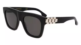 Victoria Beckham VB675S5220001 Moteriški Akiniai nuo Saulės - Juodas Acetato Rėmas, Pilki Polikarbonato Lęšiai, 52mm