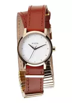 NIXON Women's Watch A403-1749-00 26mm Rose Gold-Tone Stainless Steel and Taupe Leather