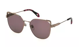 JUST CAVALLI Moteriški Akiniai nuo Saulės SJC042-580A39 Havana Rudi Drugelio Formos Acetato Rėmeliai Rudi Gradientiniai Lęšiai 58/14/140 mm