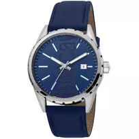 JUST CAVALLI MAN JC1G082L0095 42mm Quartz Analog Blue Dial Leather Strap Watch