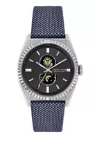 JASON HYDE MAN JH41001 Analoginis Kvarcinis Laikrodis 40mm Plieninis Korpusas Mėlynas Ciferblatas Ruda Odinis Dirželis