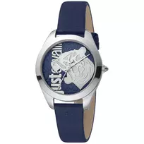 JUST CAVALLI Moteriškas Laikrodis JC1L210L0115 32mm Sidabrinis Ciferblatas Balta Odinė Apyrankė