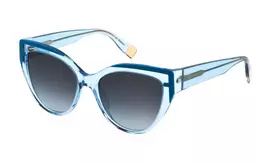 FURLA SFU694-5506N1 Moteriški katės akies formos akiniai nuo saulės – acetatinis rėmelis, polikarbonatiniai lęšiai, UV400 apsauga – 55/18/140 mm