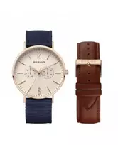 BERING MAN 14240-864 40mm Blue Dial Blue Milanese Mesh Watch