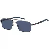 Tommy Hilfiger Vyriški Akiniai Nuo Saulės TH-2078-S-R80 – Juodas Rėmelis, Pilki Lęšiai, 58/16/145 mm