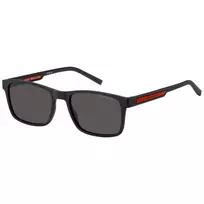 TOMMY HILFIGER Vyriški akiniai nuo saulės TH2089S003IR Juodas kvadratinis rėmelis Pilki lęšiai 56mm