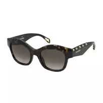 ZADIG & VOLTAIRE SZV410-5204BL Moteriški stačiakampiai acetatiniai akiniai nuo saulės – juodas rėmelis, pilki lęšiai, 52 mm