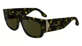 Victoria Beckham VB666S Akinių nuo saulės moterims juodi acetato kvadratiniai rėmeliai pilki lęšiai 55mm
