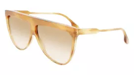 Moteriški aviatoriniai akiniai nuo saulės Victoria Beckham VB619S6509774 auksinis rėmas rudi gradientiniai lęšiai 65 mm