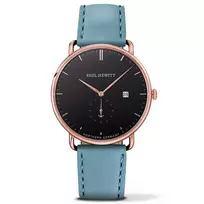 PAUL HEWITT Vyriškas laikrodis The Grand Atlantic Line 42mm Rožinis auksas Nerūdijantis plienas Juodas odinis dirželis PHTGARB23S