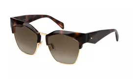 POLICE Moteriški Akiniai nuo Saulės SPLN59-5601AY - Juodas Acetato Rėmelis, Pilki Polikarbonato Lęšiai, 56/16/140 mm