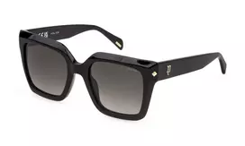 Moteriški Police katės akies akiniai nuo saulės SPLR26E53700Y - acetatinis rėmelis, UV400 apsauga, 53 mm lęšiai