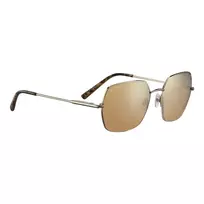 SERENGETI Moteriški akiniai nuo saulės SS548003 - Fotochrominiai poliarizuoti mineralinio stiklo lęšiai, juodas acetatinis rėmelis, 56 mm