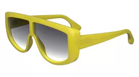 Victoria Beckham VB664S-709 Moteriški kvadratiniai akiniai nuo saulės su auksinio atspalvio metaliniu rėmeliu ir rudais gradientiniais lęšiais 61 mm