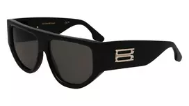 Victoria Beckham VB676S 5514001 Moteriški kvadratiniai akiniai nuo saulės, juodas acetatas, tamsiai pilki lęšiai, 55/14/145 mm, UV400