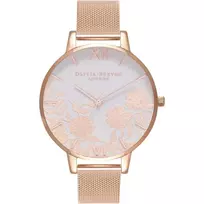 Olivia Burton Moteriškas Laikrodis OB16MV79 38mm Rožinis Auksas Nerūdijančio Plieno Tinklelis