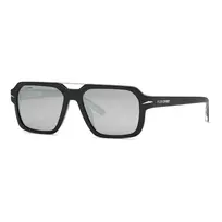 Philipp Plein Sport SSP036-577EPP Vyriški stačiakampiai akiniai nuo saulės Juodi/Pilki 57mm