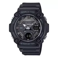CASIO AEQ-120W-1B Vyriškas analoginis-skaitmeninis laikrodis, 53,3 mm, juoda derva