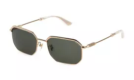 POLICE SPLF73-570300 Vyriški stačiakampiai acetatiniai akiniai nuo saulės juodi/pilki 57mm