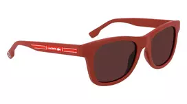 Lacoste vaikiški akiniai nuo saulės L3643SRG-604 raudonas rėmelis pilki lęšiai 48mm