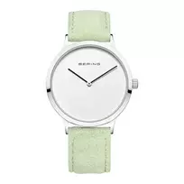 BERING Moteriškas Laikrodis 14937-304 (39mm) – Mėlynas Saulės Spindulių Ciferblatas, Sidabrinis Milano Tinklelio Dirželis