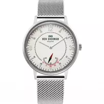 BEN SHERMAN Vyriškas analoginis kvarcinis laikrodis WB034SM 43 mm juodas ciferblatas odinis dirželis