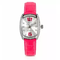CHRONOTECH Moteriškas laikrodis RW0005 35mm Analoginis Kvarcinis Sidabrinis Ciferblatas Juodas Odinis Dirželis